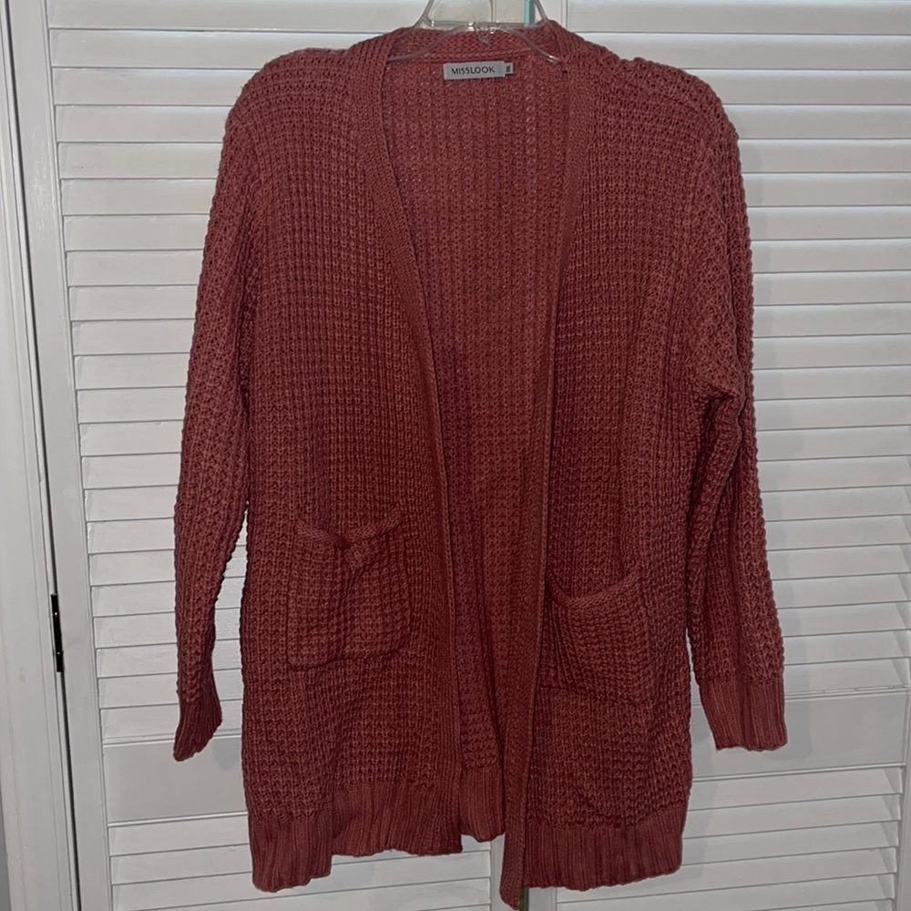 Boutique brand rose colored sweater cardigan 3xl
